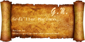 Gröller Mariann névjegykártya