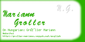 mariann groller business card